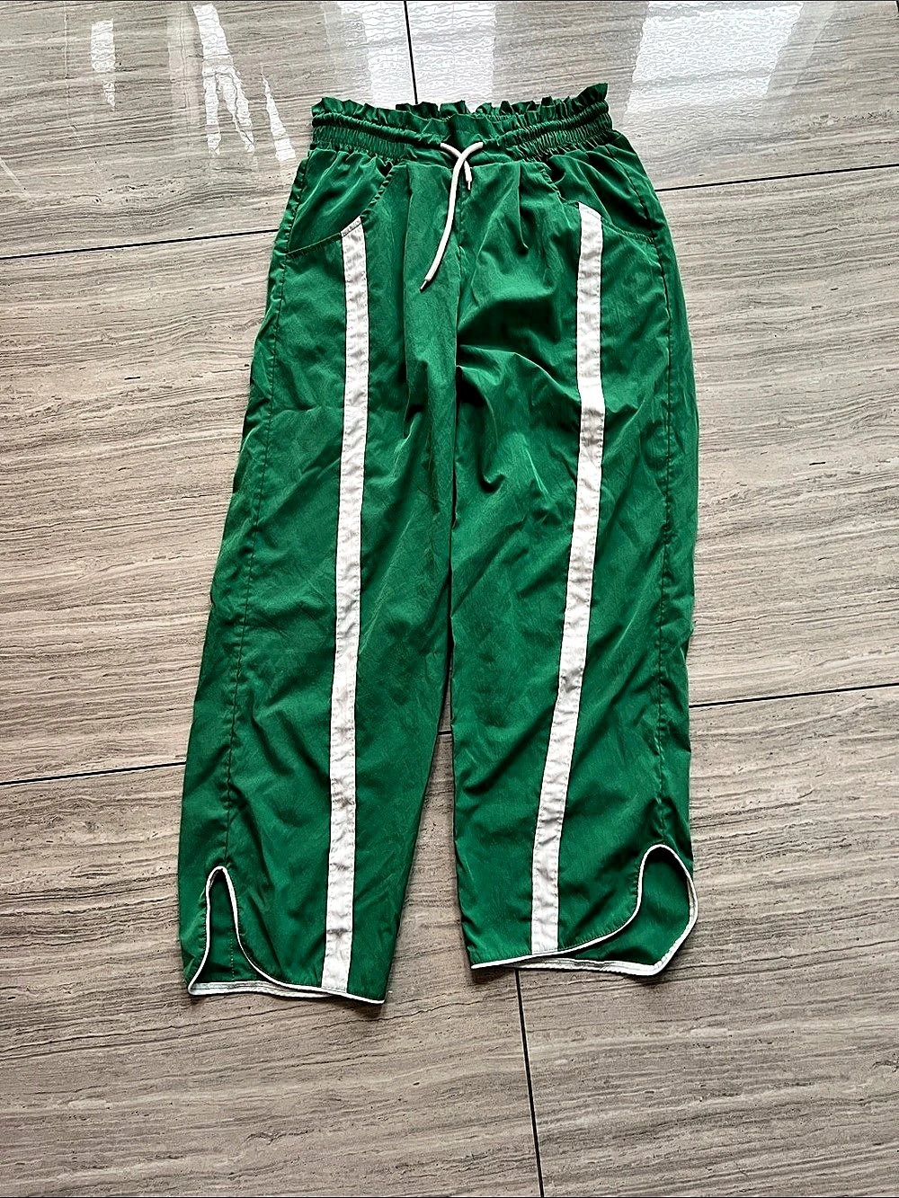 Medium Color Block track pants in Green & White